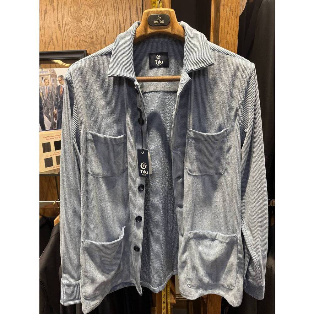NEW TIKI men's corduroy shirt jacket in light blue